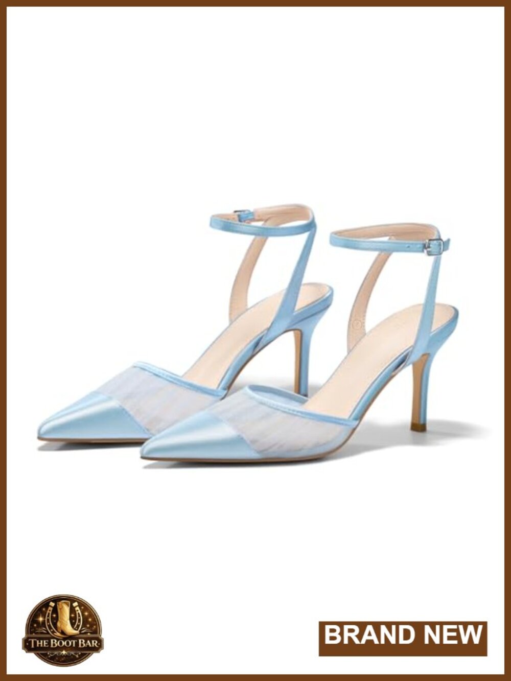 Closed Toe High Heels Ankle Strap Pointed Toe Dress Shoes Stiletto Pumps
